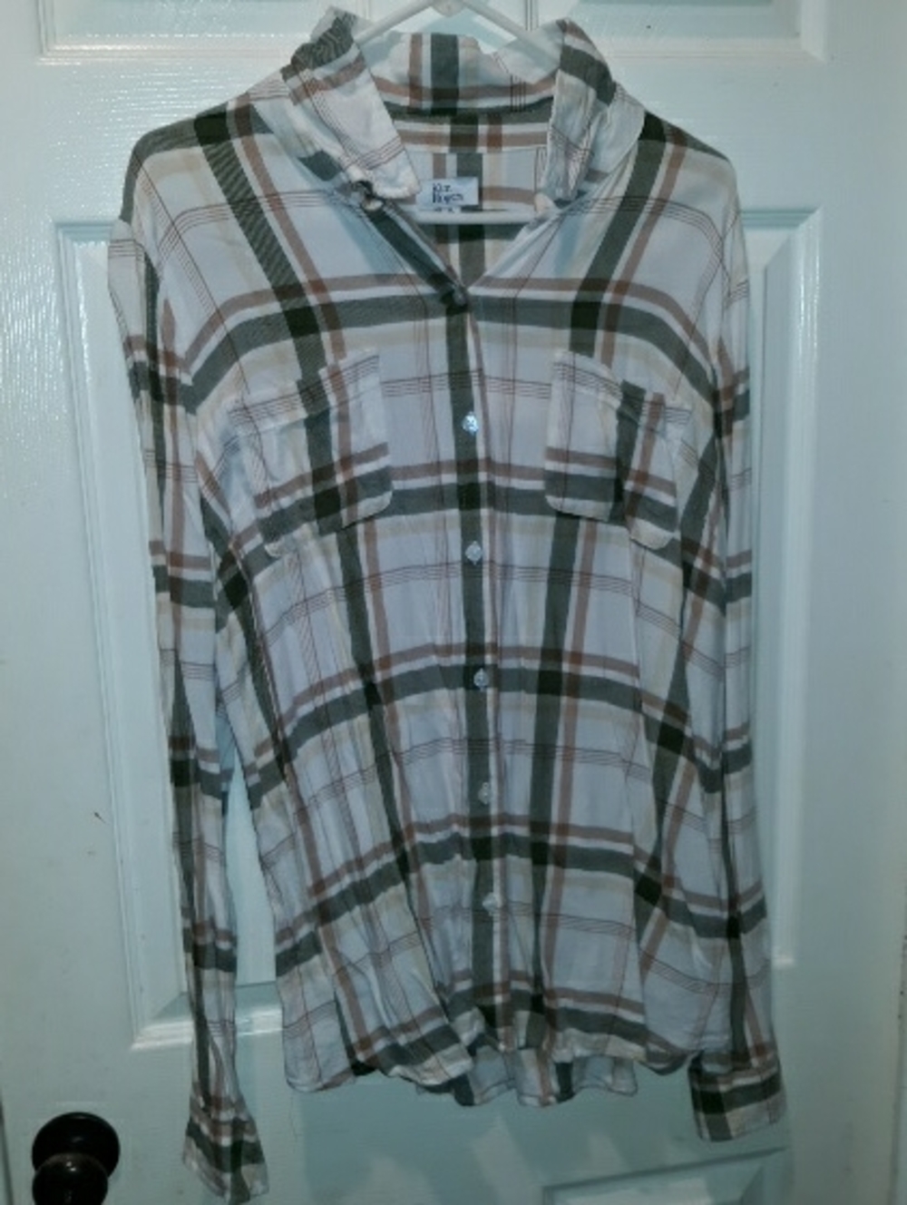 Kim Roger's Plaid Pockets Lightweight Longsleeve Shirt